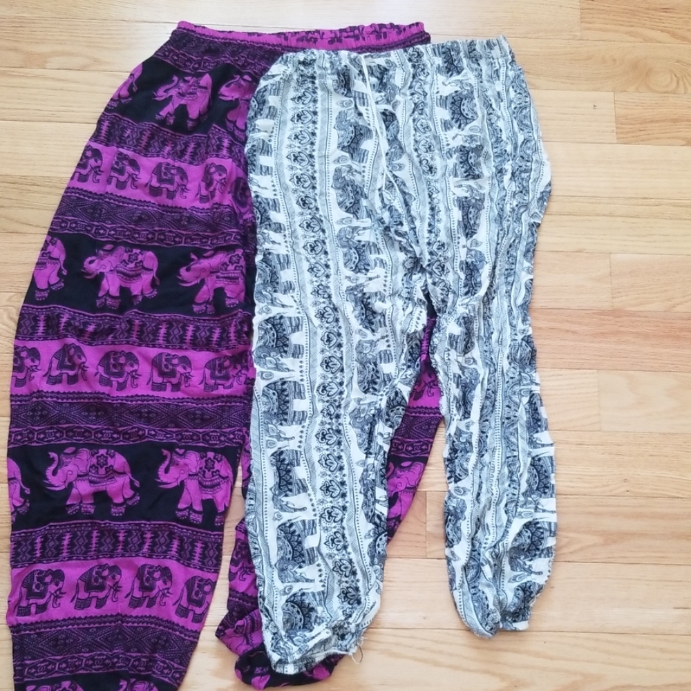 2 pair elephant pants